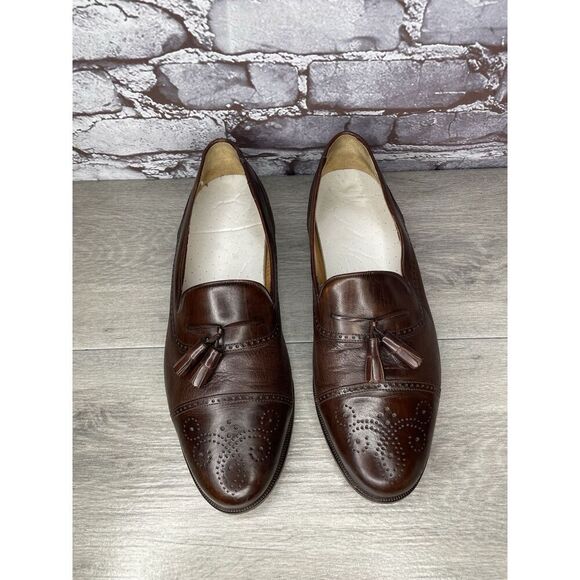 Mezlan Havana Brown Leather WingTip Cap Toe Loafers Dress Shoes Men 11W US/44EU main image 9